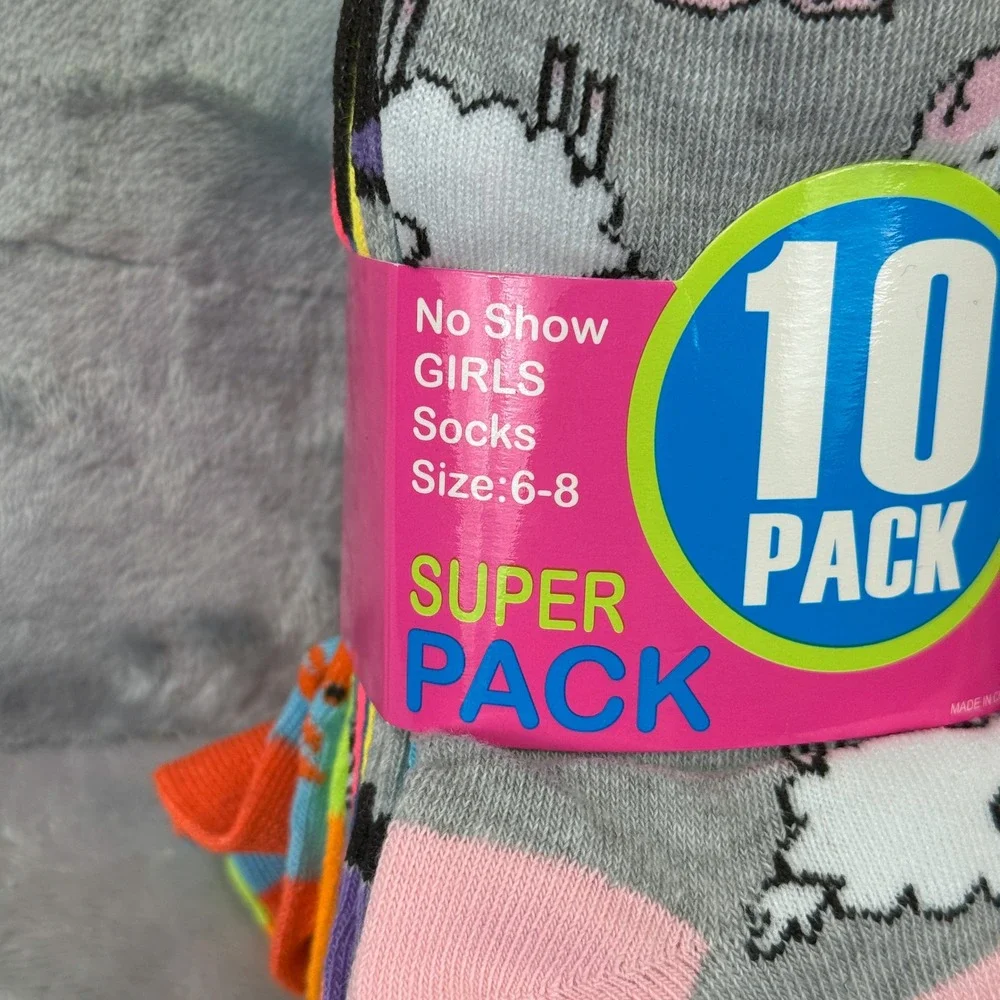 20 Pack Girls No Show Socks Size 6-8 Monkey Sea Creature Colorful GN26-10 NEW